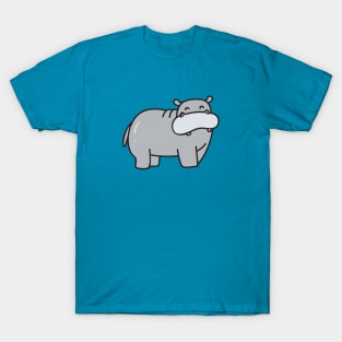 Cute Hippo Doodle Drawing T-Shirt